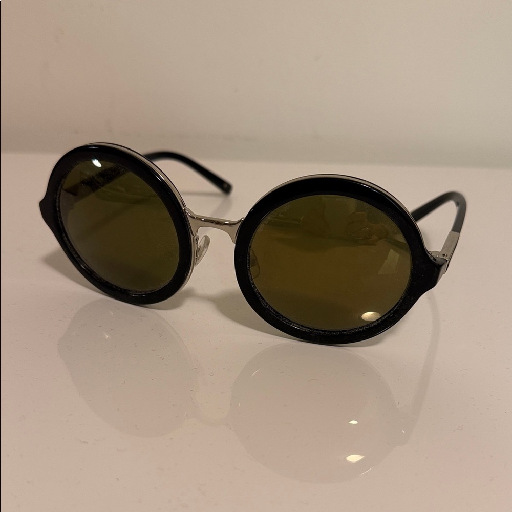 3.1 Phillip Lim Black and Silver Round Sunglasses